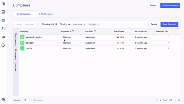 Your new Segment will now show up as a tab above the table