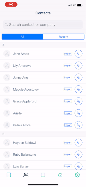 Another easy way to add some contacts into the platform is through your iOS device. Just download the BeeCastle App, sig