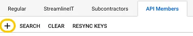 Click the + symbol to add a new API Member