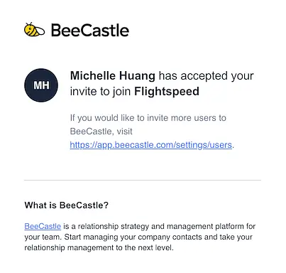 Once the invite has been accepted, the Inviter will be notified of this via email.
