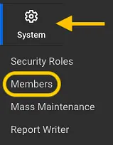 Log in to your ConnectWise account. Under System select Members.