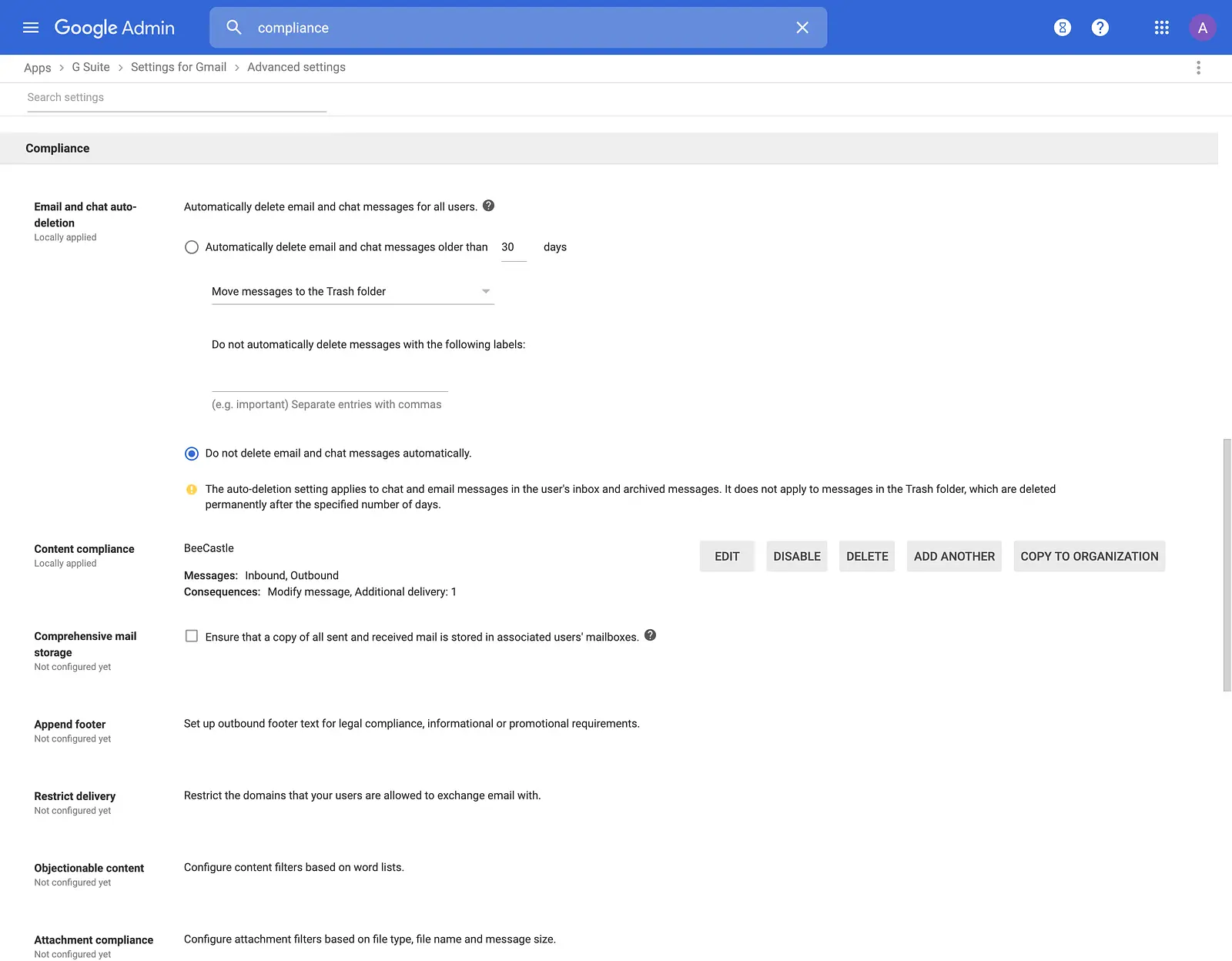 “Content Compliance”