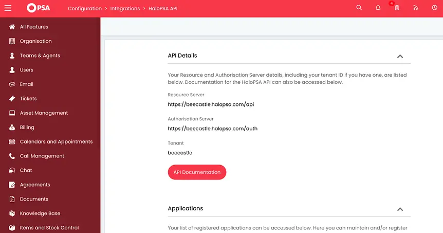 Make a note of the Resource Server, Authorisation Server, and Tenant and send to BeeCastle