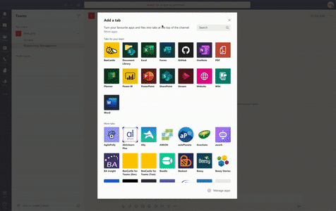 1. Add a tab and search and select the "BeeCastle" app
